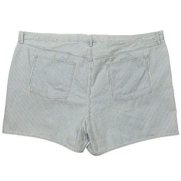 Old Navy NWT Blue White Stripe High Rise Baggy Shorts Size 28 - Picture 2 of 8